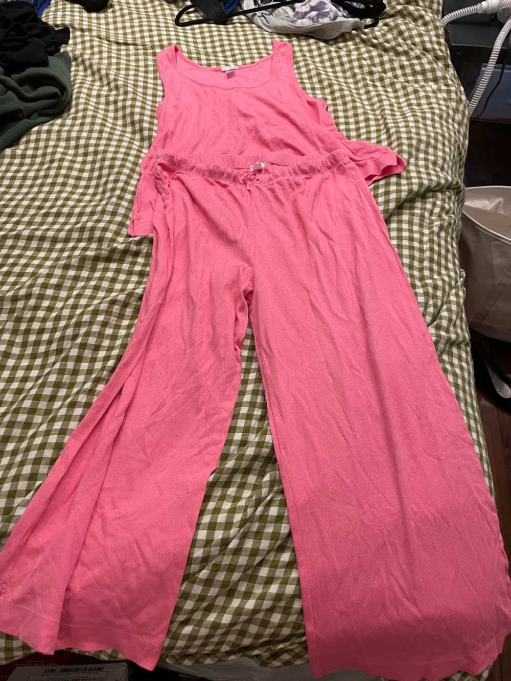 Lake Pajamas Pointelle Pajama Pants Set Zinnia Pink size XL